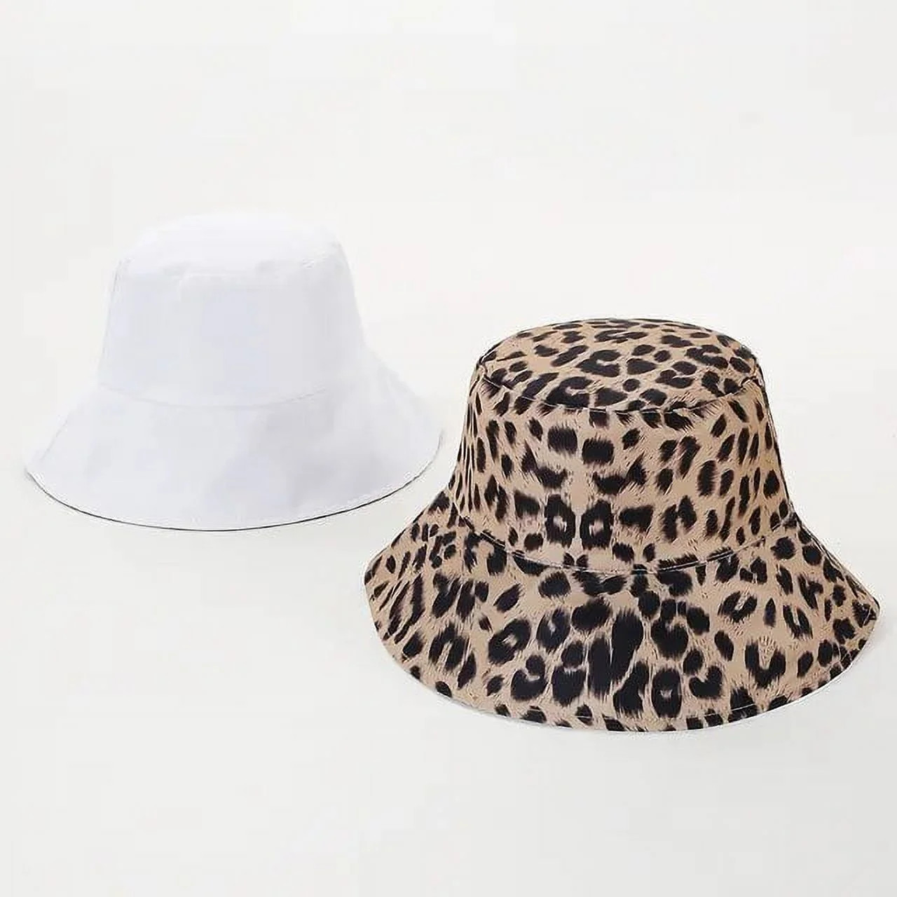 SikaFu Two Side Leopard Bucket Hat For Women Reversible Panama Travel Sun Hat Summer Ladies Beach... | Walmart (US)