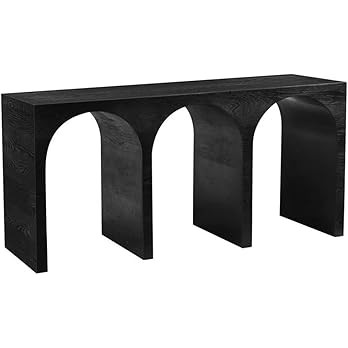 Meridian Furniture 459Black-T June Collection Mid-Century Oak Wood Console Table, Black, 3 Arch B... | Amazon (US)