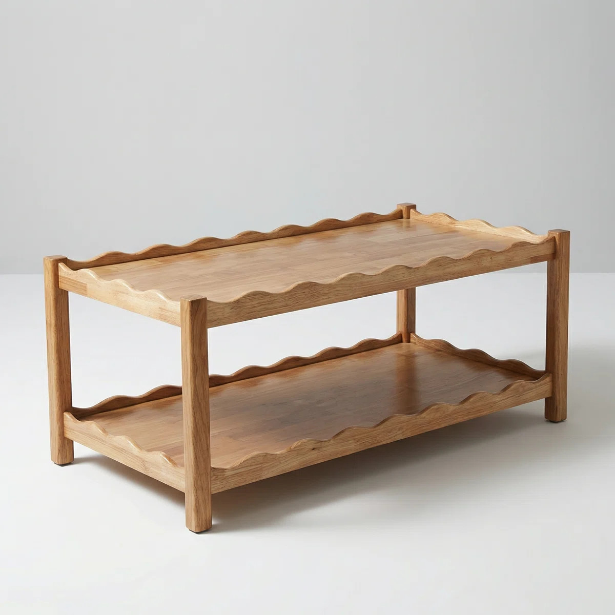 Modern 2 Tier Rectangular Coffee Table with Open Storage Shelf for Living Room, Multi-Functional ... | Wayfair North America