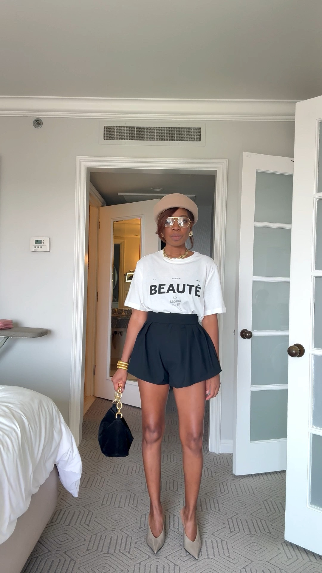 Lunch outfit pillbox hat with micro shorts and patent leather mules 

#LTKgrwm #LTKootd