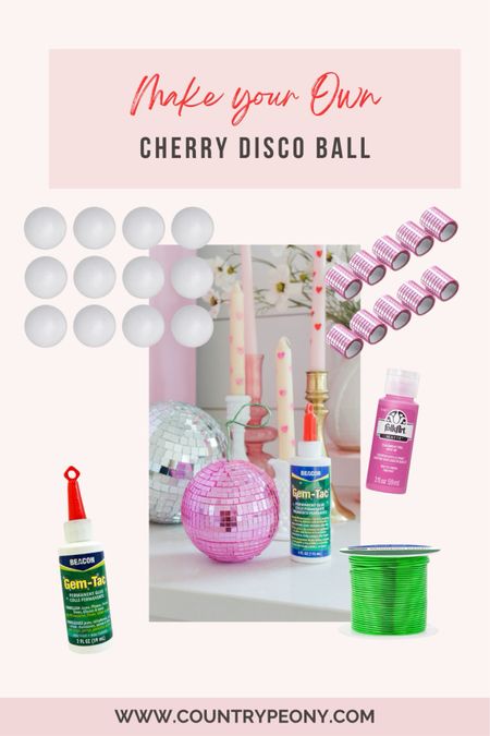 All of the supplies you will need to make your own Cherry Disco Ball this Valentine’s Day!

#LTKMostLoved #LTKhome #LTKSeasonal