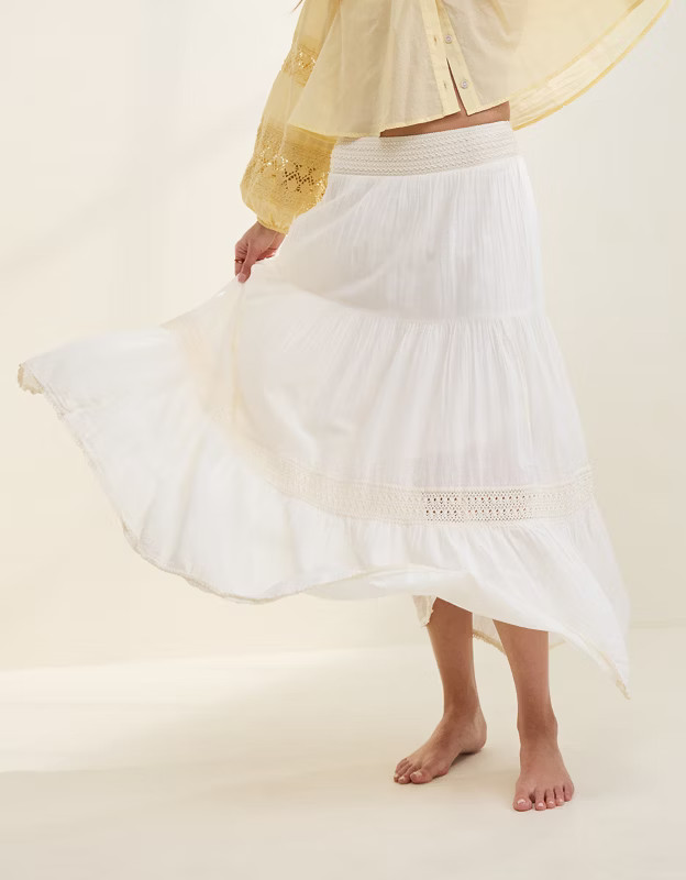 Aerie Crochet The Day Maxi Skirt | Aerie