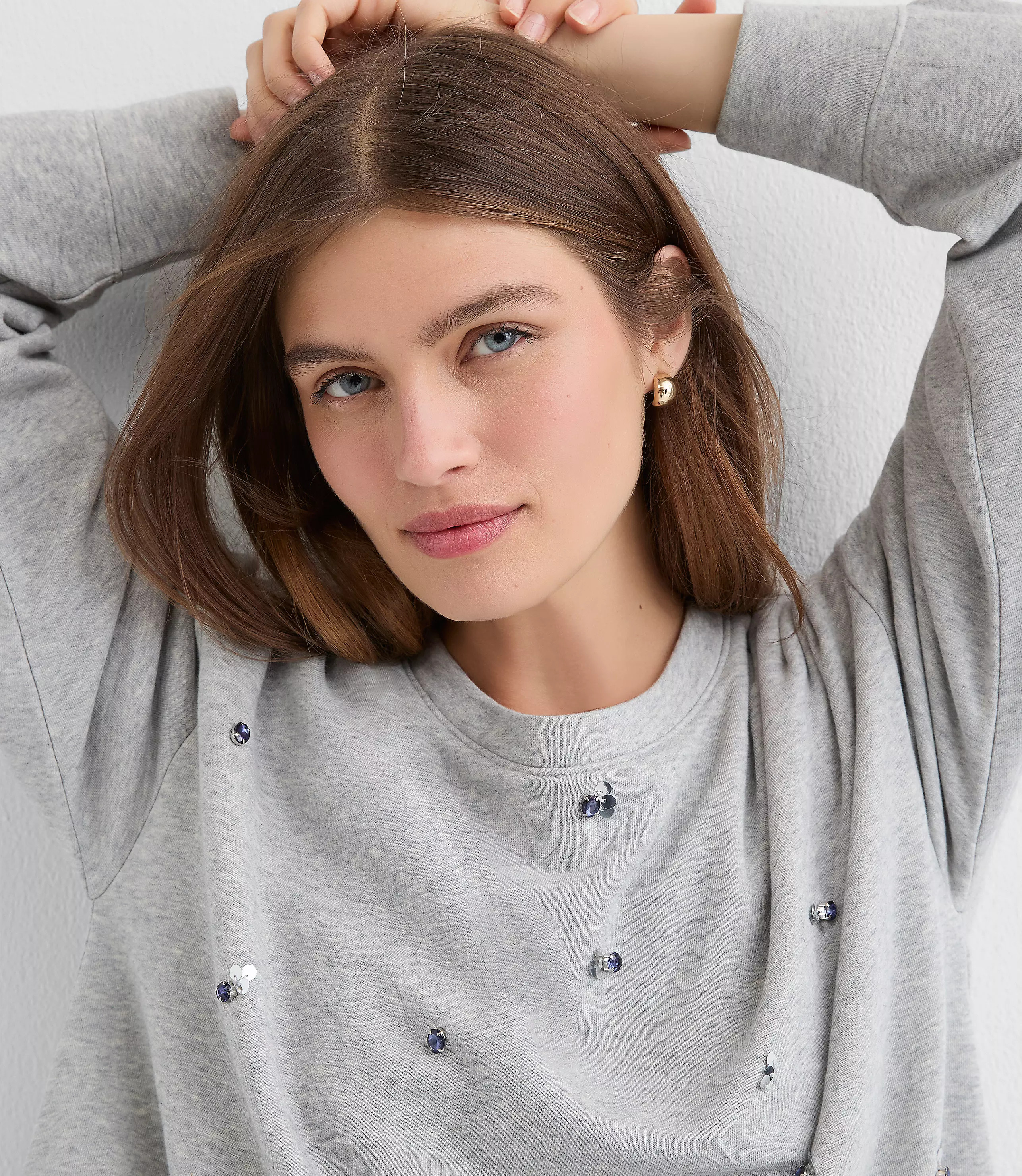 Sequin Sparkle Bubble Sweatshirt | LOFT