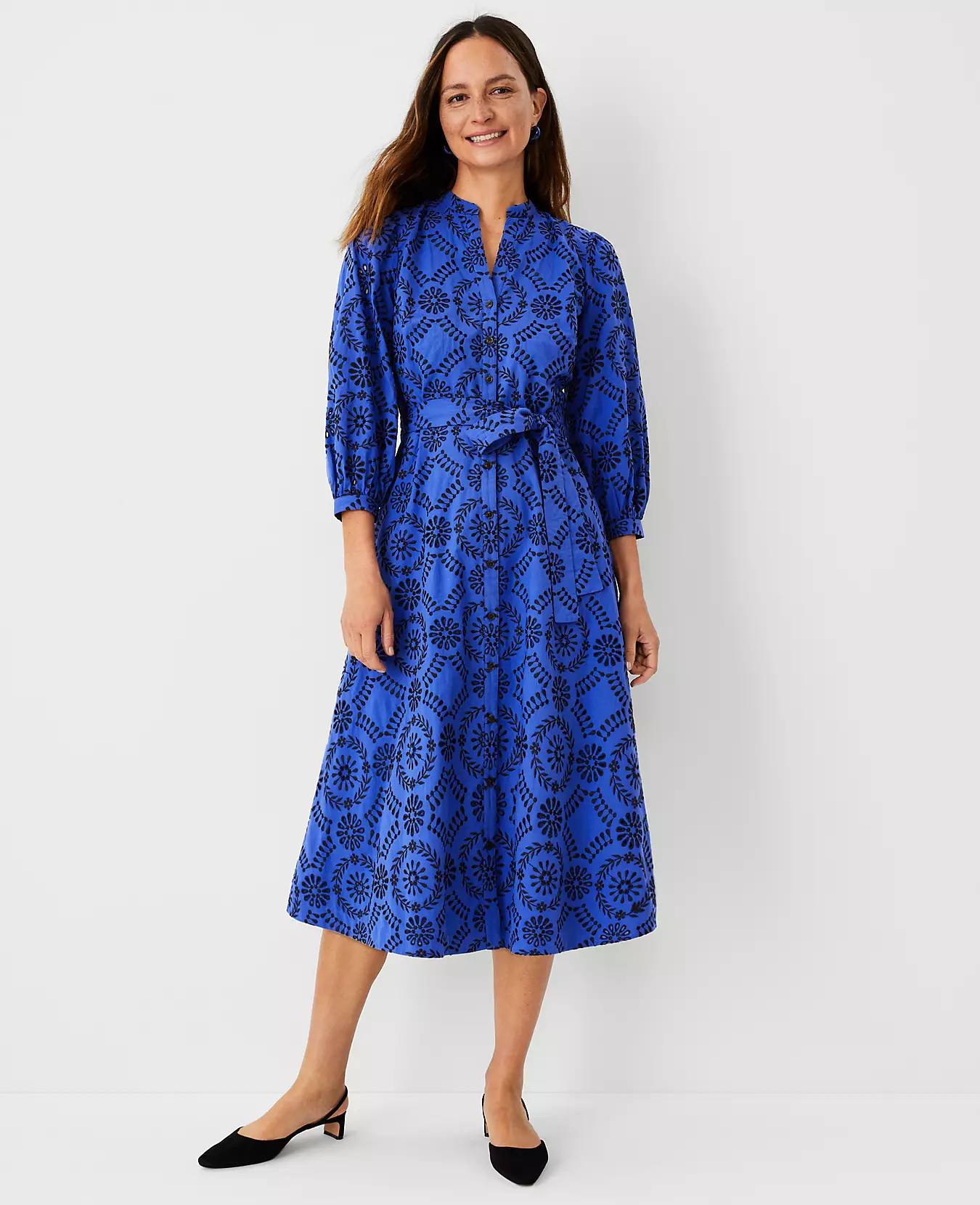 Eyelet Belted Shirtdress | Ann Taylor (US)