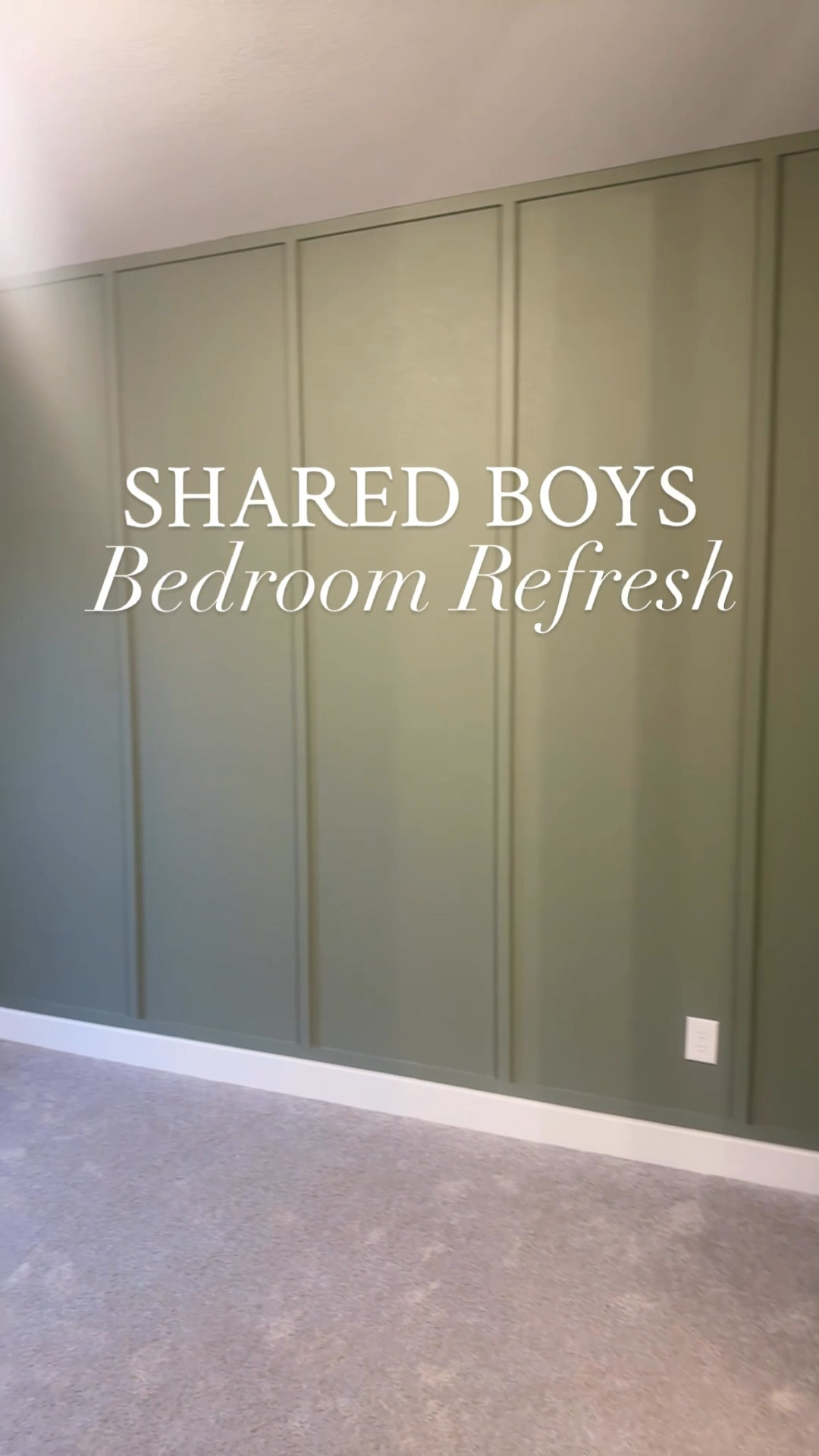 Shared toddler boys bedroom! Wall color paint is called dried thyme from Sherwin Williams and in the sheen flat!

#LTKKids #LTKHome