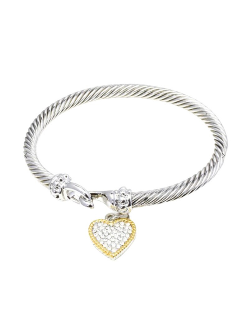 Lou Heart Bangle | Women's Bracelet | Gold Bracelet | Rhodium Bracelet | Etsy (US)