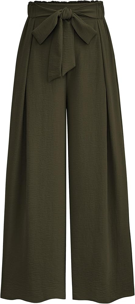 PRETTYGARDEN Women's Wide Leg Work Pants Business Casual High Waisted Loose Palazzo Trouser Summe... | Amazon (US)