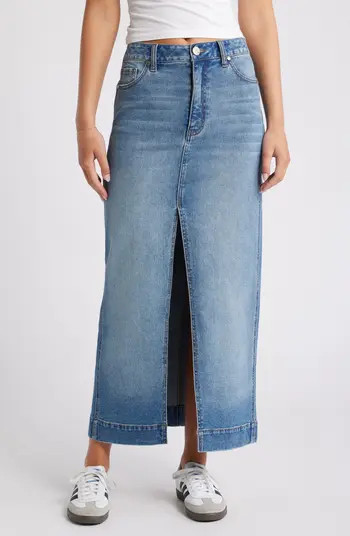 Front Slit Denim Maxi Skirt | Nordstrom