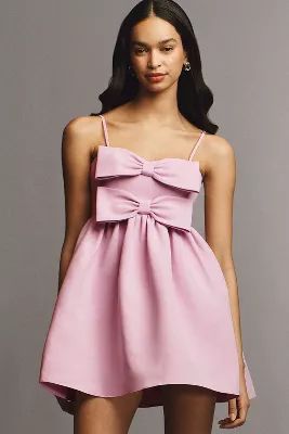 Sachin & Babi Sloane Taffeta Double-Bow Pleated Mini Dress | Anthropologie (US)