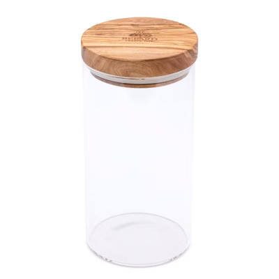 Berard Glass Storage Jar With Olive Wood Lid, 30-ounce | Target