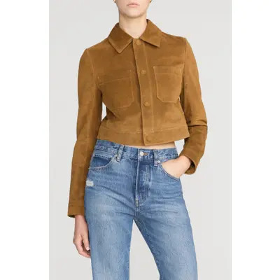 FRAME The Small Suede Jacket in Saddle at Nordstrom | Nordstrom