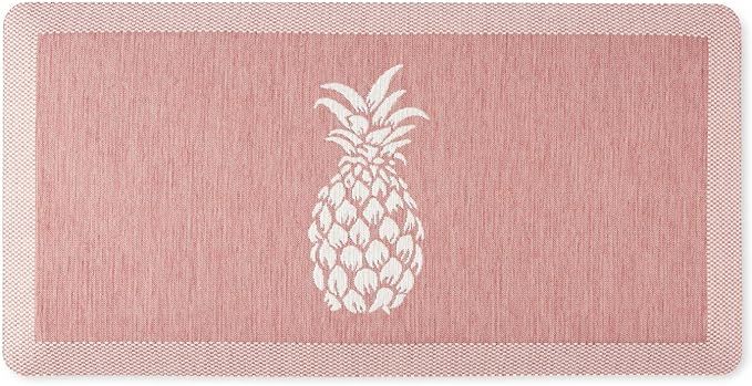 Martha Stewart Aloha Modern Pineapple Anti-Fatigue Air-Infused Kitchen Mat, Spice Red, 19.6"x39" | Amazon (US)