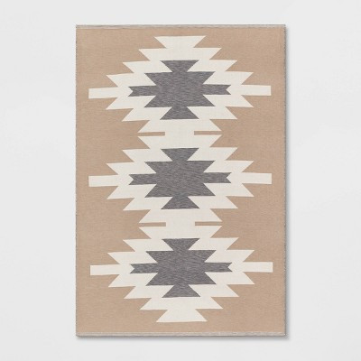 Bailey Ville Washable Southwest Diamond Rug Taupe - Threshold™ | Target