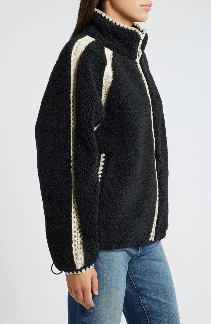 Nikia Open Stitch Detail Uggfluff Fleece Jacket | Nordstrom
