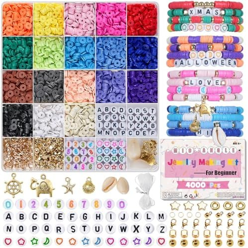 Mio Angle Bracelet Making Kit Toys for Girls Kids Charms Kit 18 Colors Clay Beads Friendship Jewe... | Amazon (US)