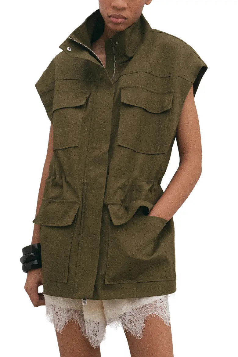 High Neck Pocket Cotton Vest (Women) | Nordstrom | Nordstrom