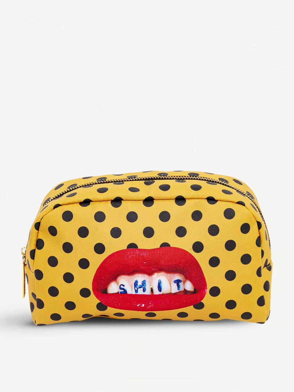Toiletpaper Sh*t print faux-leather beauty case | Selfridges
