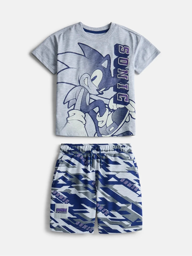 Sonic the Hedgehog Boys Graphic Tee with Short Sleeves and Shorts Set, 2 Piece, Sizes 4-16 | Walmart (US)