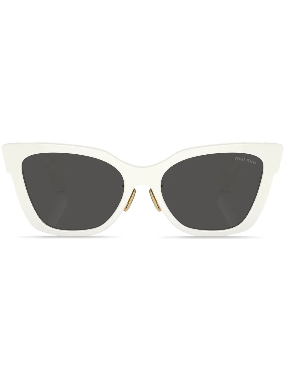 Miu Miu Eyewear logo-lettering Butterfly Sunglasses | White | FARFETCH | Farfetch Global