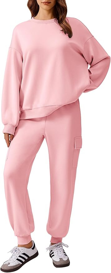 PINSPARK Two Piece Sets for Women Sweatsuit Drawstring Cargo Jogger Sets with 4 Pockets 2025 Airp... | Amazon (US)