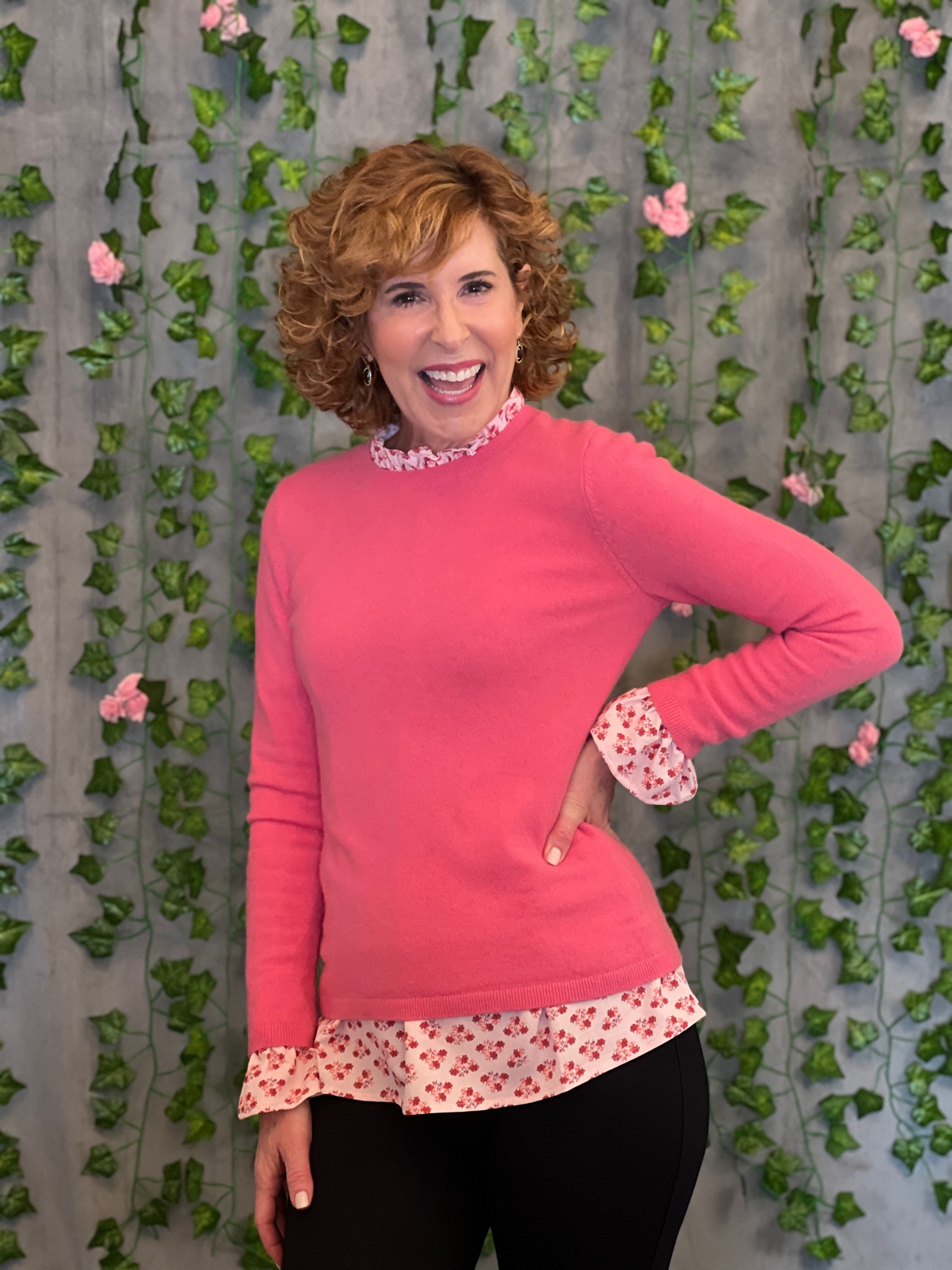 Pink sweater, cashmere sweater, Valentine’s Day sweater, spring sweater, ruffle neck top, pink top, black pants, coral sweater

I layered this darling coral pink cashmere sweater over. Ruffle neck and ruffle wrist top for a sweet girly look I wore when hosting a baby shower!

#LTKstyletip #LTKFind #LTKSeasonal