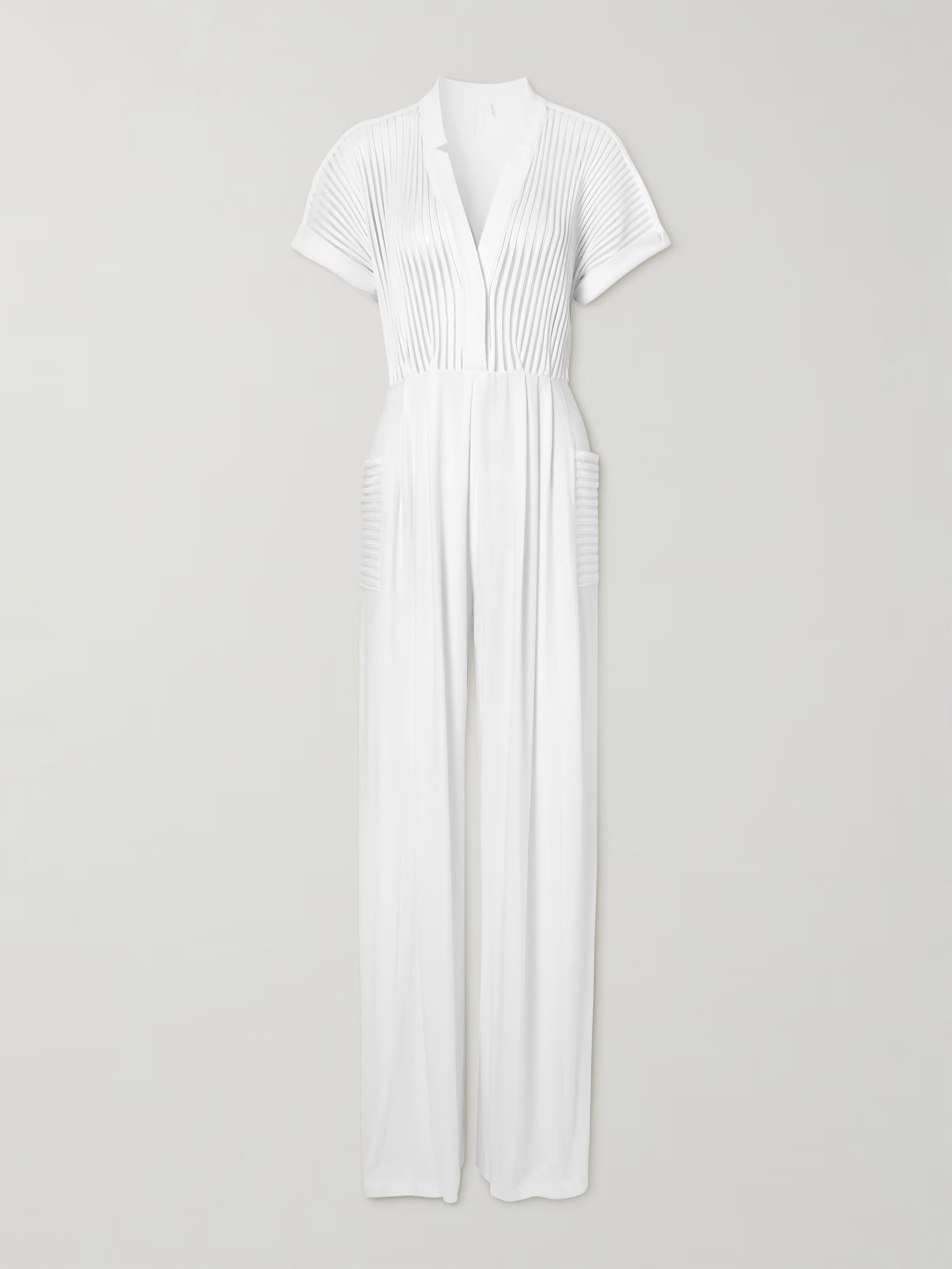 Geralyn belted paneled jersey and mesh jumpsuit | NET-A-PORTER (UK & EU)