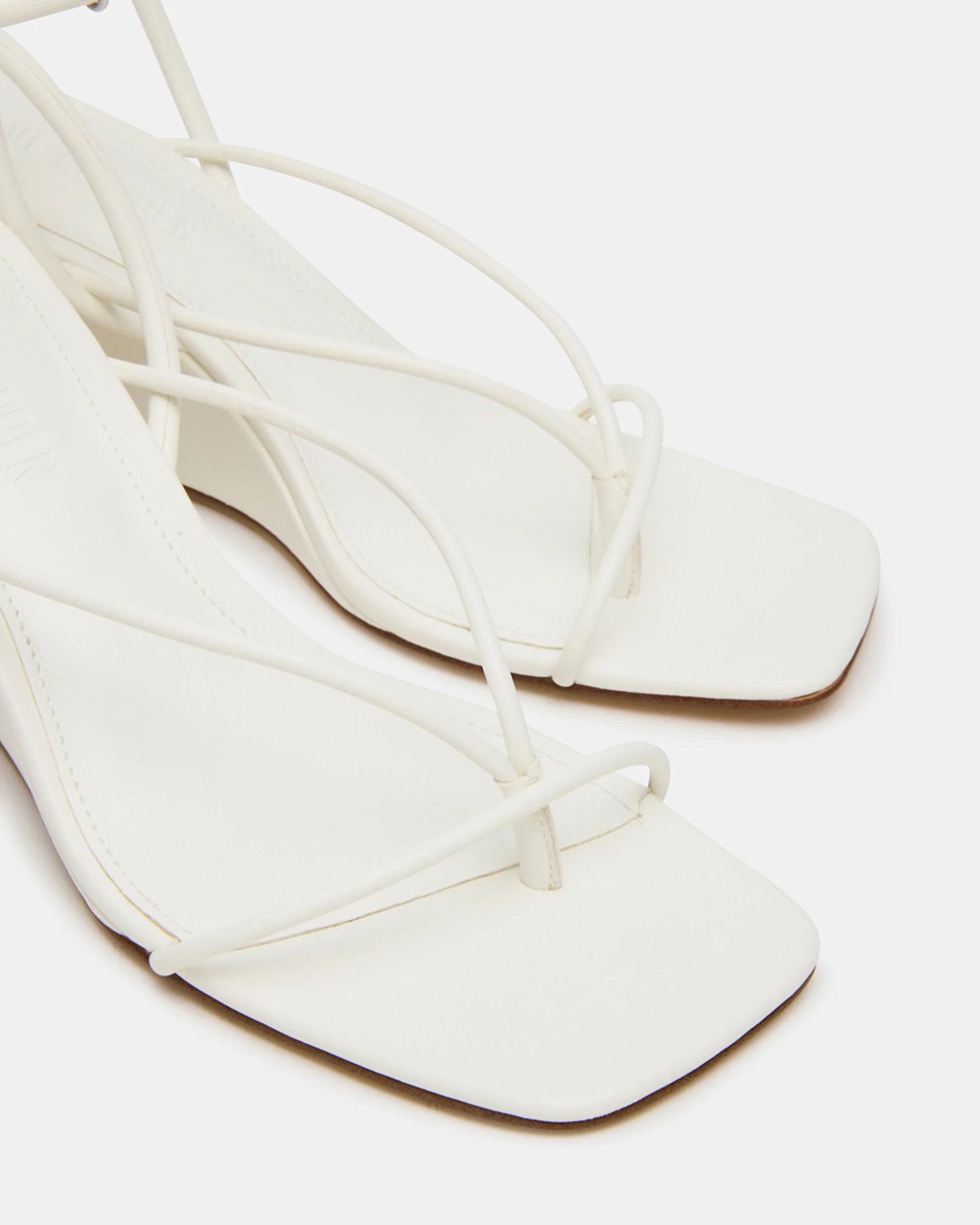APPA White Square-Toe Strappy Wedge Women's Sandal | Steve Madden (US)