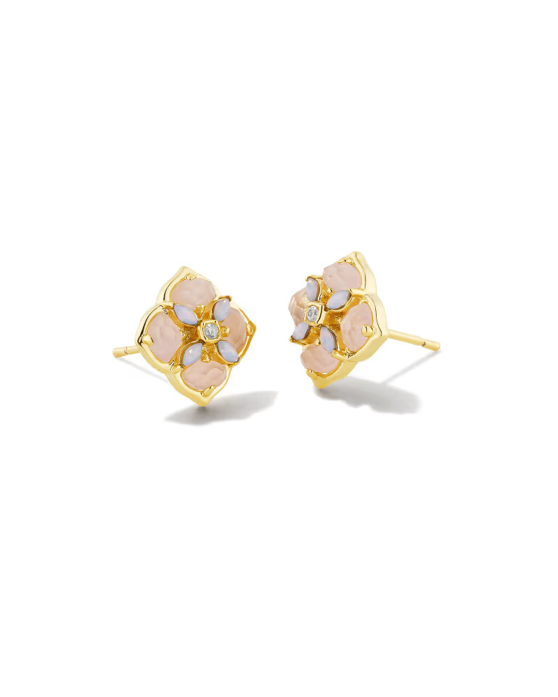 Dira Stone Gold Stud Earrings in Pink Mix | Kendra Scott