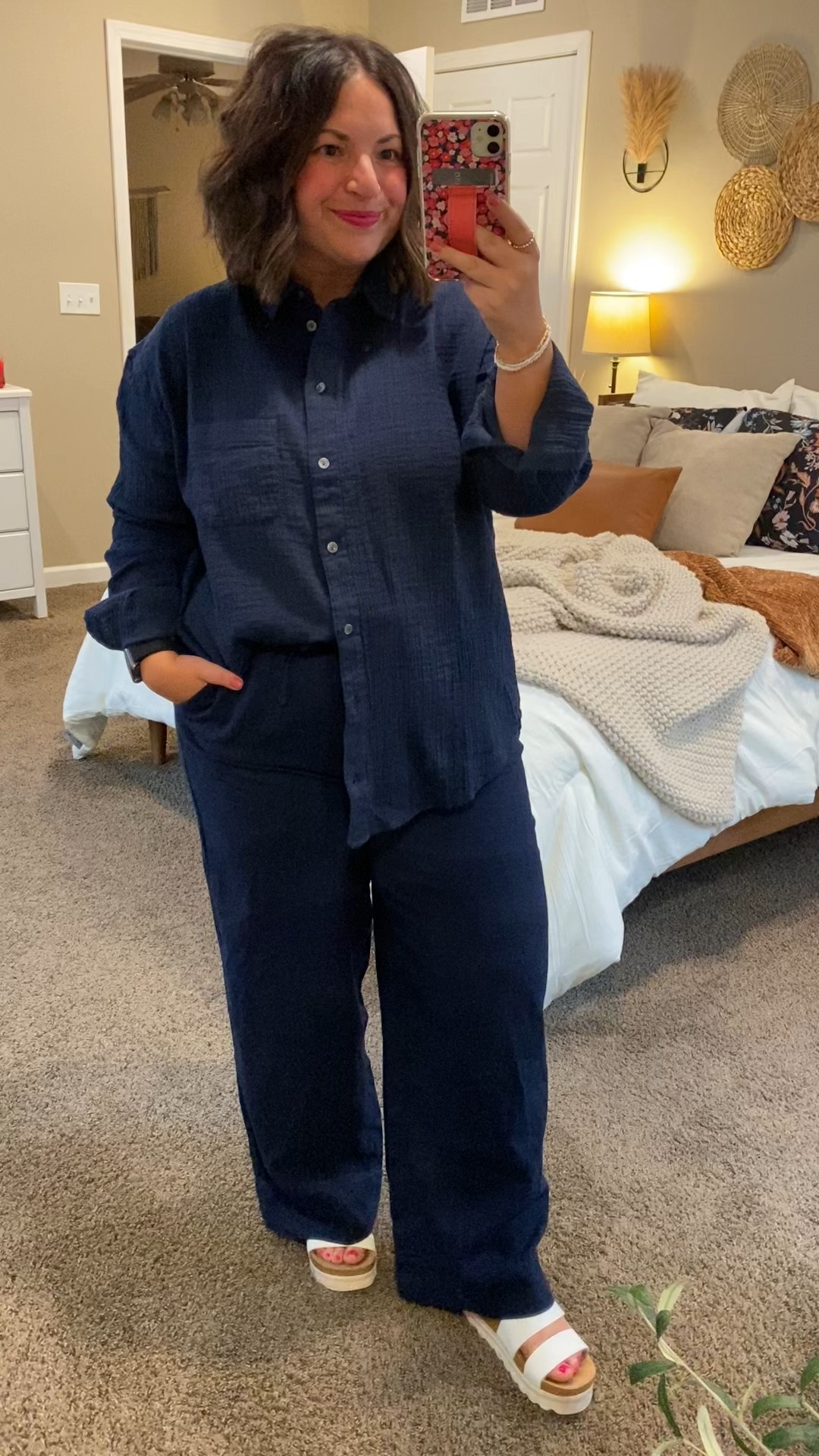 These pieces from Walmart can be mixed & matched! They are so comfortable & the fabric is light & breathable!

sandals: fit true to size // wearing a 5
pants: fit true to size // wearing a large
button up: fits true to size // wearing a large 

 #LTKMidsize #LTKStyleTip #LTKWorkwear