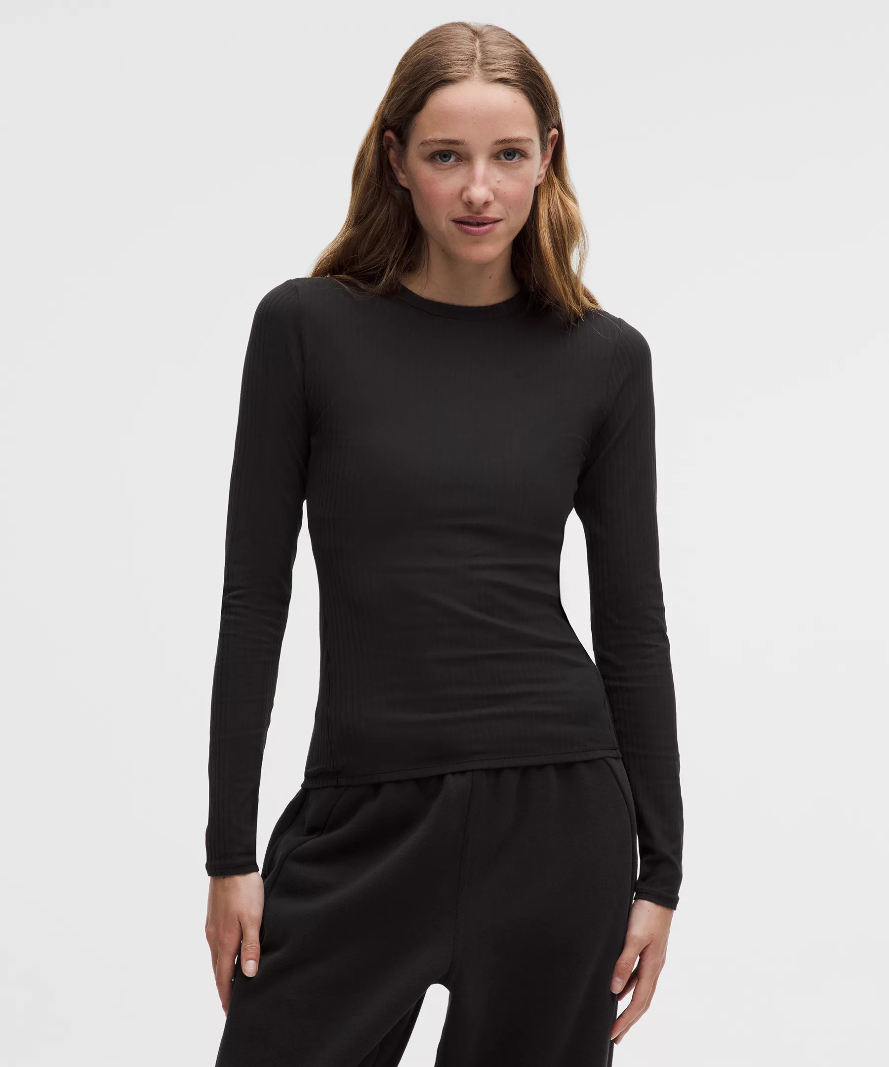 Wundermost Ultra-Soft Ribbed Nulu Crewneck Long-Sleeve Shirt | Lululemon (US)