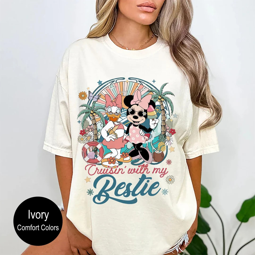 Disney Minnie Daisy Summer Shirt, Cruisin' with my Bestie, Summer Disney Girls Cruise 2025 T-shir... | Etsy (US)