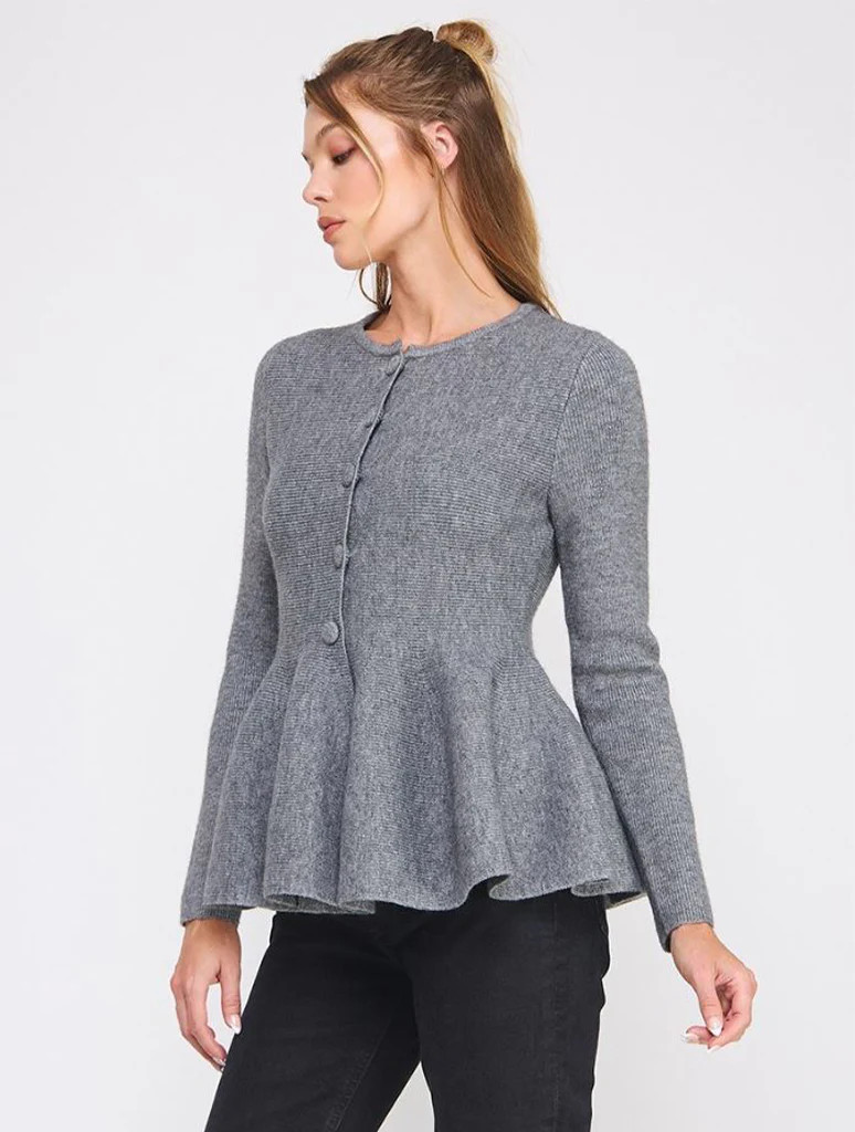 Peplum Cardigan Sweater | JAYNE