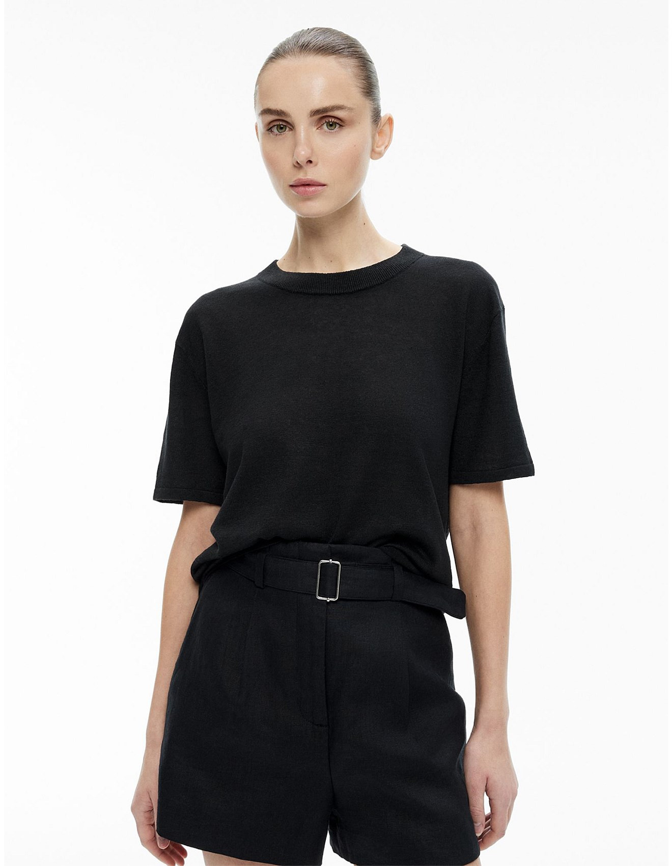 Linen Knit T-Shirt | David Jones (Australia & New Zealand)