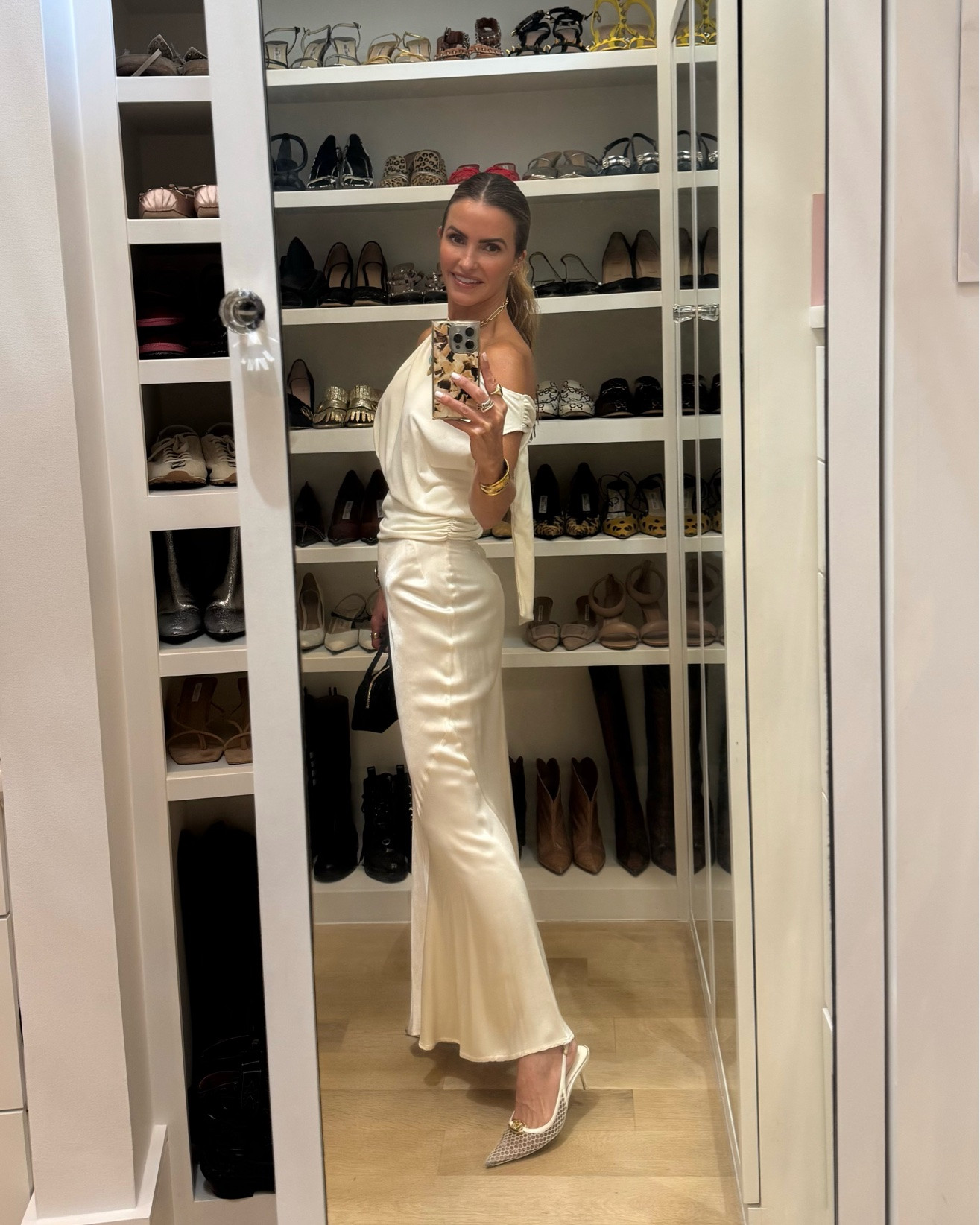 date night off to evelyn it’s yummy & has a great dj & vibes too followed by after dinner drinks at the mansion✨ 

+ shop this cream blouse i have in both colors the price is insane (like $60) & it’s gorgeous! 

runs tts wearing small & shop the rest of my fab look: wearing my fav silk skirt i own in sm colors, handbag & kitten heels too!

#LTKWedding #LTKootd #LTKSaleAlert