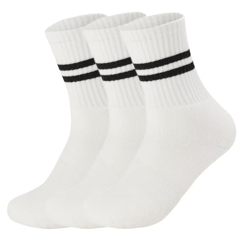 Flydo 3 Pack Pilates Grippy Socks with Grips for Women Yoga Non Slip Long Socks for Pure Barre,Ballet,Dance,Workout 3 White | Amazon (US)
