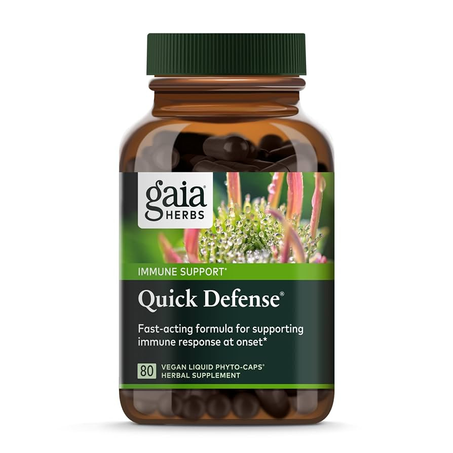 Gaia Herbs Quick Defense - Fast-Acting Immune Support Supplement for Use at Onset of Symptoms - w... | Amazon (US)