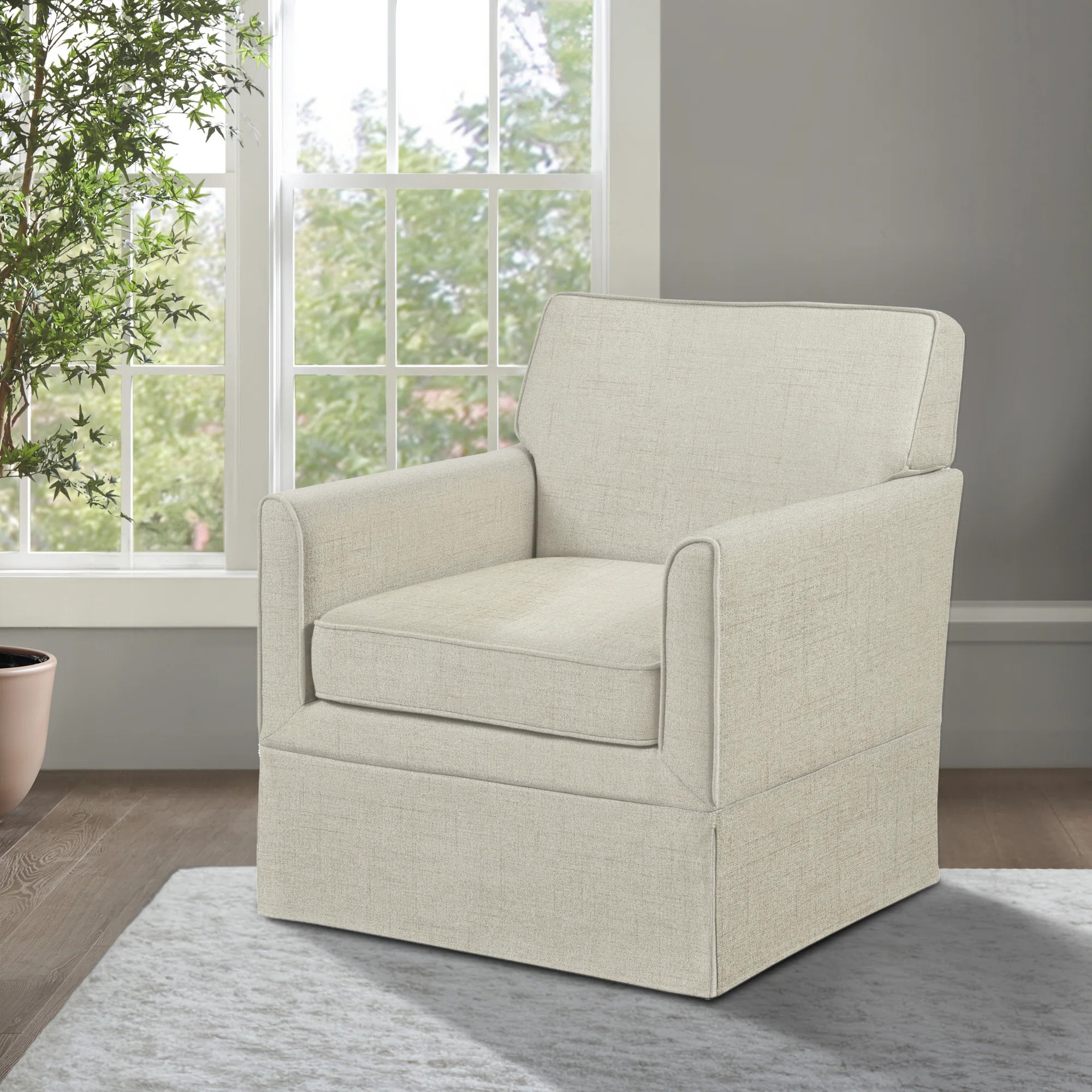 Paula Slipcover Accent Chair with Track Arms & Tailored Skirted Base | Wayfair North America