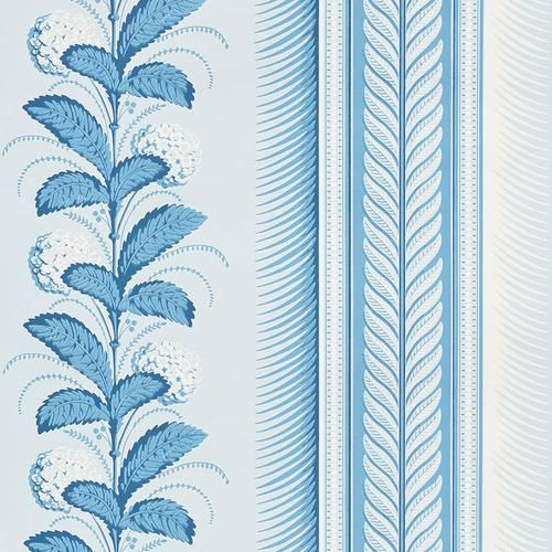 Schumacher Hydrangea Drape Delft Wallpaper | DecoratorsBest | DecoratorsBest