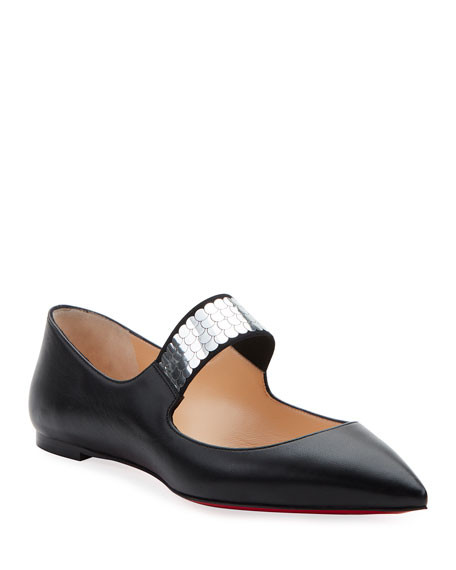Christian Louboutin Xibabe Disco Ball Red Sole Ballet Flats | Neiman Marcus