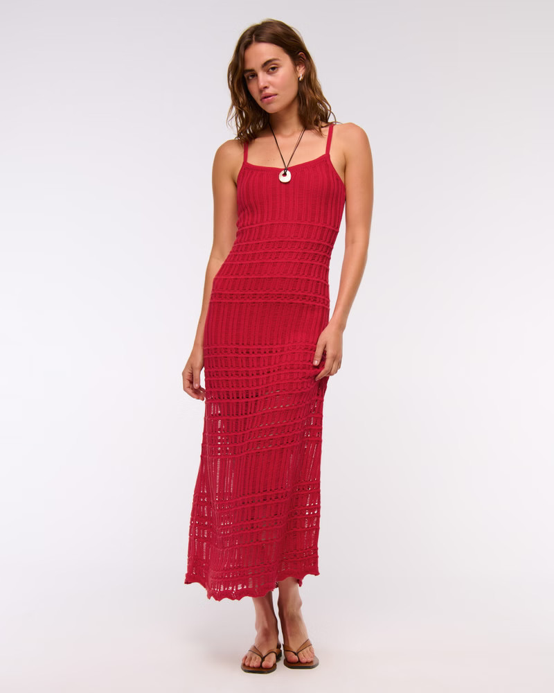 Crochet-Style Maxi Dress | Abercrombie & Fitch (US)