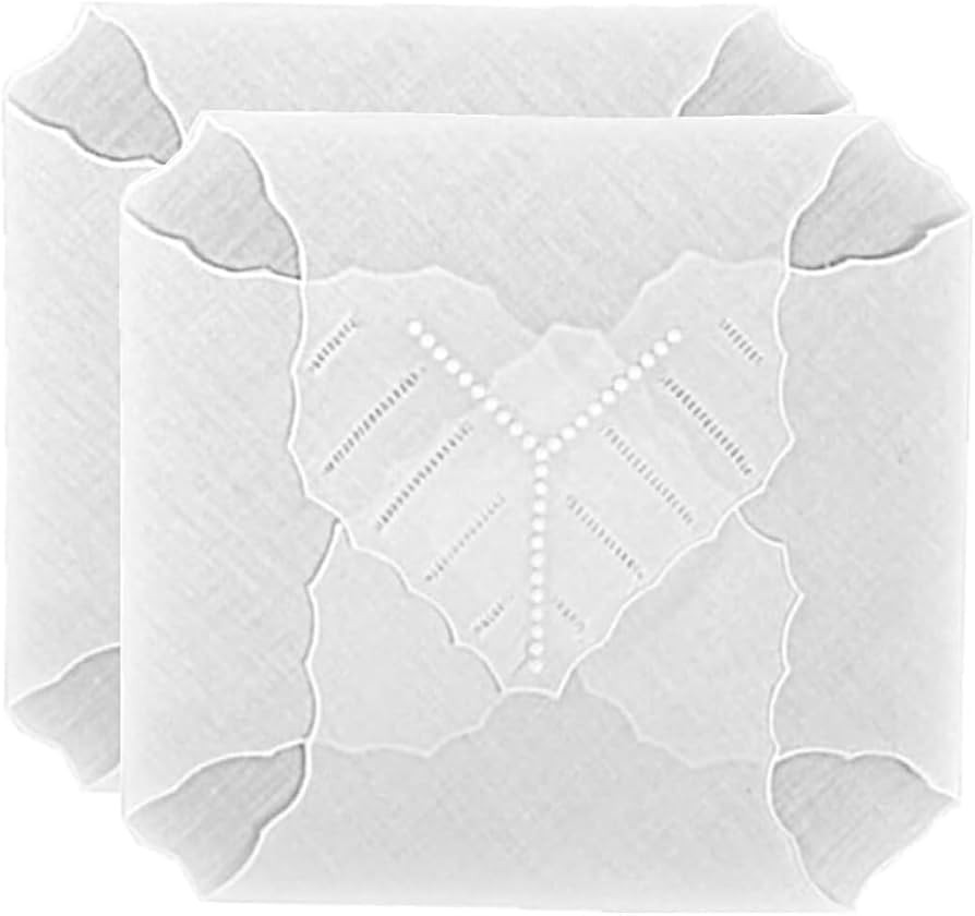 Set of 2 Bread Basket Cloth with Hemstitch, Embroidered Dots and Scallop Trim - Farmhouse Decor B... | Amazon (US)