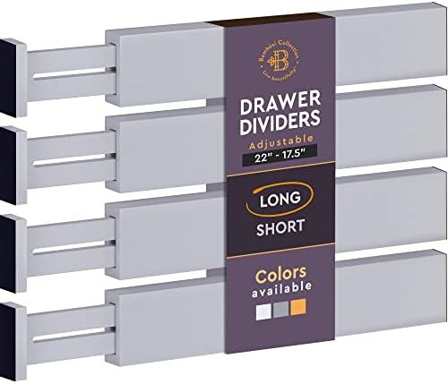 Adjustable Bamboo Drawer Dividers Organizers - Fits Large Drawers Sized 17.5" Upto 22"- Expandable K | Amazon (US)