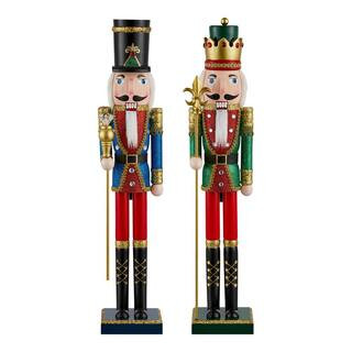 Home Accents Holiday 22 in. Christmas Nutcrackers with Staffs (Set of 2) 23GB20791 - The Home Dep... | The Home Depot