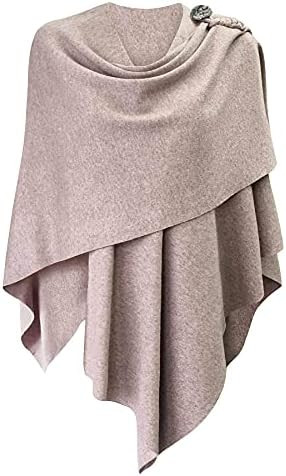 PULI Womens Large Cross Front Poncho Sweater Wrap Topper Knitted Elegant Shawls Cape for Fall Win... | Amazon (US)