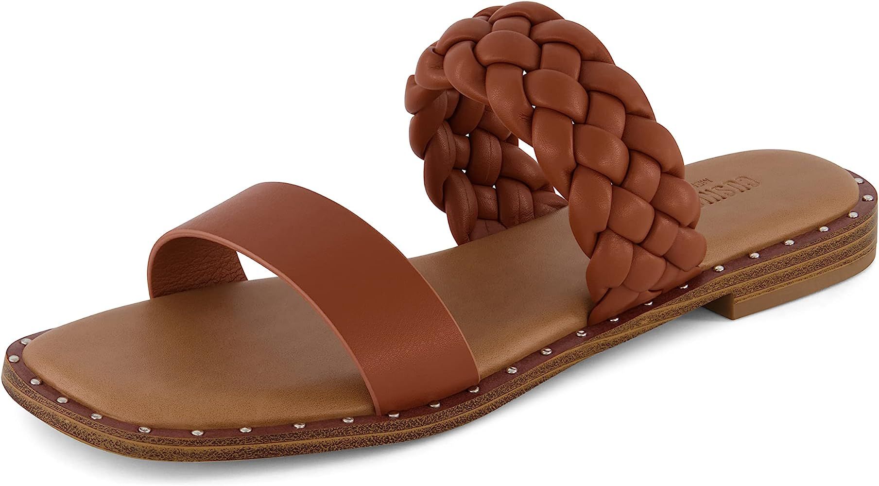 CUSHIONAIRE Women's Varro braided slide sandal +Memory Foam | Amazon (US)