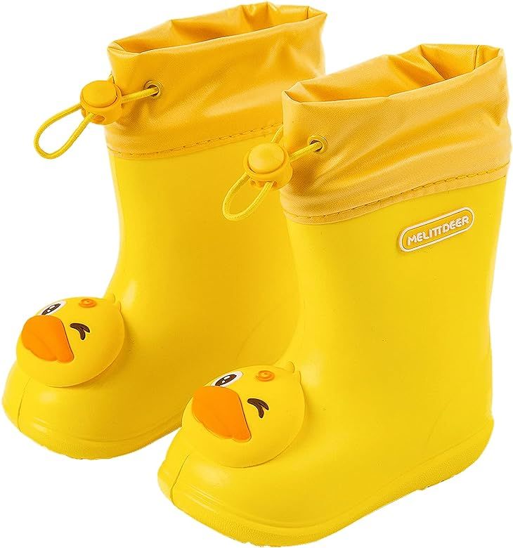 FEOYA Toddler Boys Girls Rain Boots Waterproof Adorable Rainboots Easy-On Cozy Solid Shoes with C... | Amazon (CA)