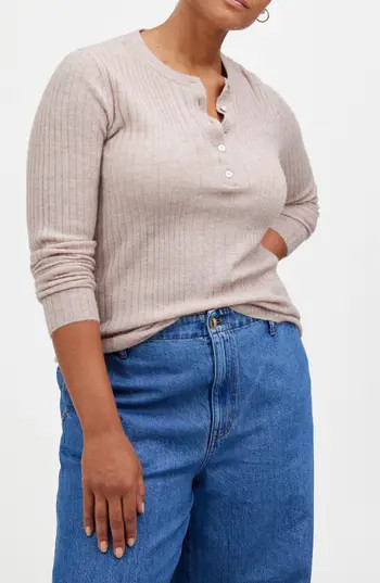 Madewell Alpaca Blend Henley Sweater in Sand at Nordstrom Rack, Size X-Small | Nordstrom Rack