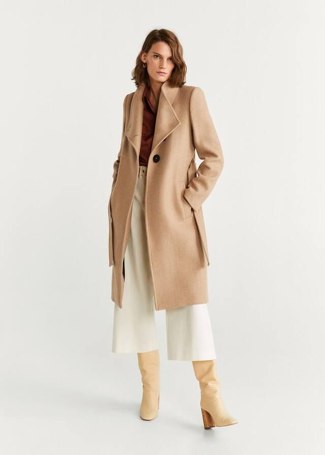 Belted wool coat | MANGO (US)