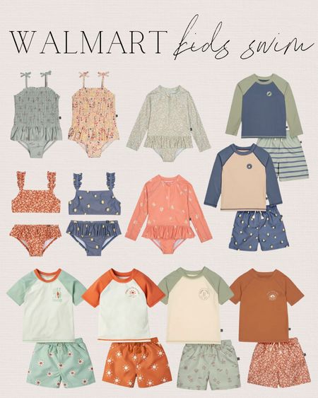 Walmart kids swimsuits! 🌊 How cute are these?! These will sell quick! 

Toddler boys swim trunks / rash guard / toddler girls swim / baby swim suit / Walmart kids fashion 

#LTKfindsunder50 #LTKswim #LTKkids