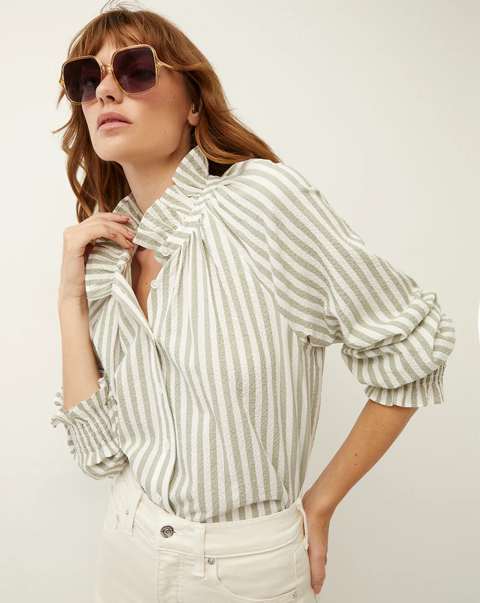Calisto Seersucker Shirt | Veronica Beard